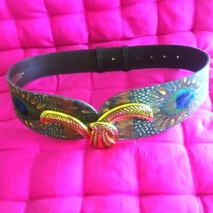 Woman Peacock Feather Belt